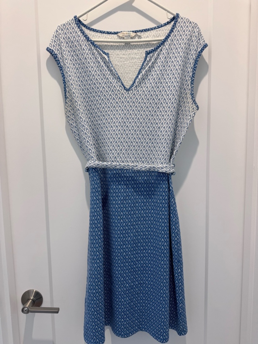 Boden Blue and White Jersey Dress - Women's US Size 8